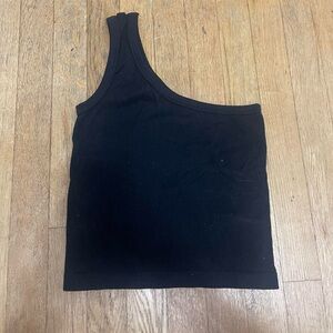 Black One-Shoulder Women's Top